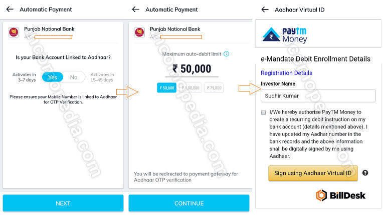 Paytm Money Autopay activation