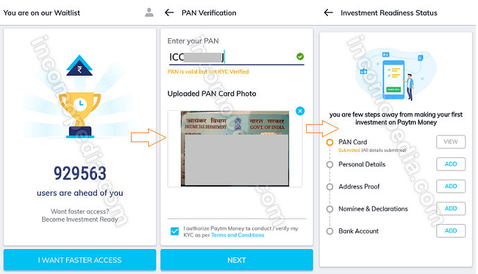 Paytm Money app registration and verification