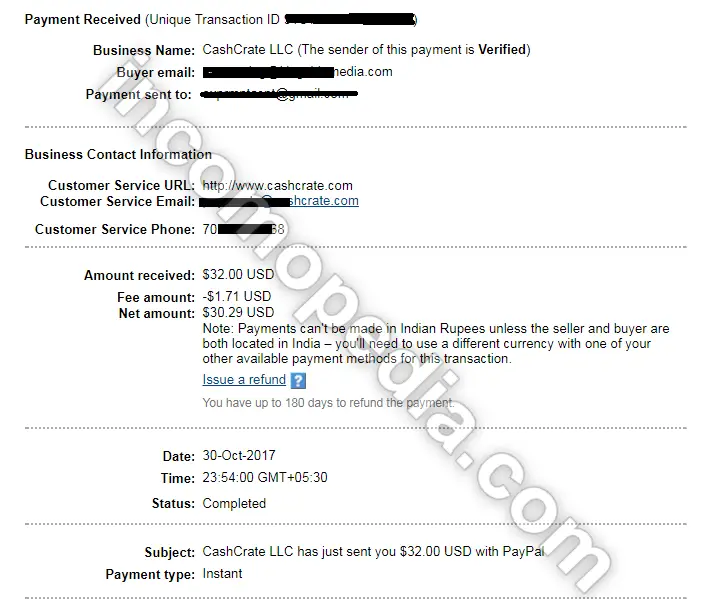 cashcrate payment proof